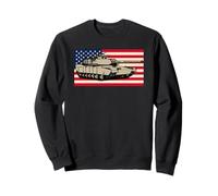Vintage M1 Abrams Tank Drawing American Flag Sweatshirt