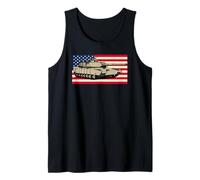 Vintage M1 Abrams Tank Drawing American Flag Tank Top