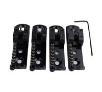 Vintage Machined Adjustable Stainless Steel Saddle Metal Plate Single Bass Bridge Black(4 PCS)
