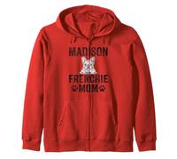 Vintage Madison Frenchie Mom Gift French Bulldog WI Dog Love Zip Hoodie