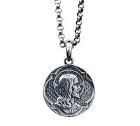 Vintage Madonna Pendant Jesus Christian Necklaces Mother of God Image for Ladies Women, Halskette45cm