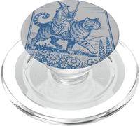 Vintage Mage Riding Giant Cat RPG Fantasy Dark-Academia Art PopSockets PopGrip for MagSafe