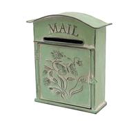 Vintage Mail Boxes for House Wall Mounted Mailbox Gates Iron Green Post Box Art Mailbox Parcel Delivery for Outside Home Garden Ornament Walls