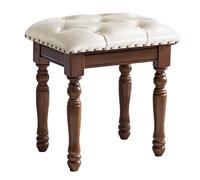 Vintage Makeup Stool, Upholstered Vanity Chair, Simple Creative Dressing Table Stool for Bedroom, White (Size A) - Elegant & Functional Design for Your Space