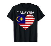 Vintage Malaysia Flag Heart For Malaysian T-Shirt