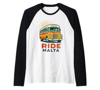 Vintage Malta Bus Journey - Retro Island Adventure Raglan Baseball Tee