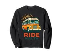 Vintage Malta Bus Journey - Retro Island Adventure Sweatshirt