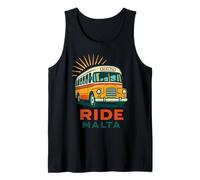 Vintage Malta Bus Journey - Retro Island Adventure Tank Top