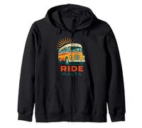 Vintage Malta Bus Journey - Retro Island Adventure Zip Hoodie