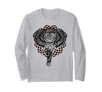 Vintage Mandala African Elephant Lover Graphic Novelty Meme Long Sleeve T-Shirt