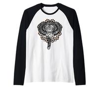 Vintage Mandala African Elephant Lover Graphic Novelty Meme Raglan Baseball Tee