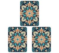 Vintage Mandala Flowers Car Air Freshener Hanging Incense Chips 3 Pack Automotive Scented Hanging Sheets Square for Car Home Auto Interior Decor
