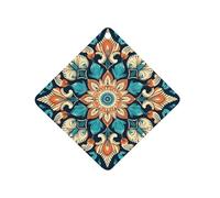Vintage Mandala Flowers Car Air Freshener Hanging, Long Lasting Scented Car Aromatherapy Tablets, Rhombus Fragrance Scented Cards for Vehicles, Bedroom, Wardrobe White-style