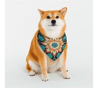 Vintage Mandala Flowers Dog Bandanas Medium Adjustable Dog Scarf Triangle Bibs Double Reversible Kerchief Scarf Washable Daily Handkerchief for Medium Large Dog Puppy Cat Gift