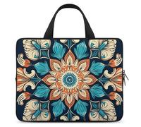 Vintage Mandala Flowers Laptop Sleeve Ultra-Thin, Waterproof 12inch Laptop Bags, Portable Protective Computer Bag with Hand Strap