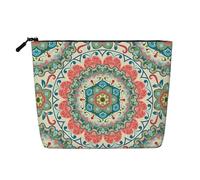 Vintage Mandala Flowers Patterned Single Layer Cosmetic Bag, Travel Toiletry Bag, Suitable for Business Trips and Daily use.
