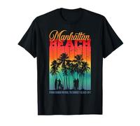 Vintage Manhattan Beach LA County Retro Sunset Surf Vibes T-Shirt