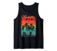 Vintage Manhattan Beach LA County Retro Sunset Surf Vibes Tank Top