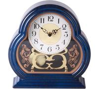 Vintage Mantel Clock with Faux Marble Finish and Gold Floral Details