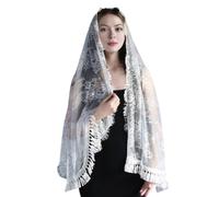 Vintage Mantilla Veil Lace Flower Shawl Spanish Headwrap for Catholic Chapels Bridal Veil Muslims Wedding Vei