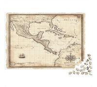 Vintage Map-Cartographic Illustration Style Jigsaw Puzzle for Adults: Vintage Map of Mexico Fun Present & Activity for Home Wall Decor 38x26cm/1000pcs