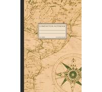 Vintage Map Composition Notebook - 120 pages - 6x9 - college-ruled: Antique World Map Journal, Perfecr for Writers & Travelers, Gift