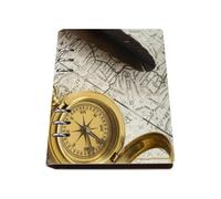 Vintage Map Notebook A5, Pu Leather A5 Notebooks, Lined Paper Refillable Notebook 180Pages/90Sheets, Notepads for Meeting, Note Pads for Study, College Essentials Journal Diary