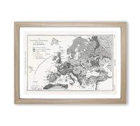 Vintage Map of Europe by Oliver Goldsmith Framed Print | A2 Oak Framed Wall Art | Ready to Hang | Classic Map Picture | Living Room Bedroom Lounge Office