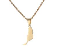 Vintage Map Of Fuerteventura Necklace - Fashion Solid Color Charm Pendant Sweater Chain, Adjustable Ethnic Couple Choker Jewelry Gift For Men Women Yellow/Whit,Yellow,Long:50Cm