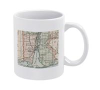 Vintage Map of Mobile Alabama 1891 Coffee Mug White Ceramic 11 Oz Tea Cup with Antique 19th Century City Bird's Eye View Graphic for History Lovers Daily Office and Home Use