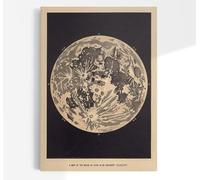 Vintage Map of the Moon | Vintage Astronomy Print, Painting, Lunar Wall Art, Celestial Poster, Space Themed Picture, Home Decor