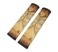 Vintage Map of The World 1733 Car Seat Belt Shoulder Pad -2-Piece Fully Printed Design, Adjustable Shoulder Strap, Neck Comfort, Travel Accessories