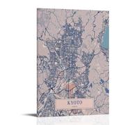 Vintage Map Poster Asia Japan Kyoto Room Living Room Decor Modern Aesthetic Wall Art Gift For Friend Bed Frame-style 08x12inch(20x30cm)