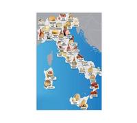 Vintage Map poster Italian Food Map posterDecorative Painting Canvas Wall Art Decor Print Picture Paintings for Living Room Bedroom Decoration 08x12inch(20x30cm)