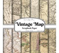Vintage Map Scrapbook Paper: Antique Cartography & Old World Map Backgrounds | 20 Double-Sided 8.5 x 8.5 Sheets for Travel Journals, Scrapbooking, Collage & Paper Crafts