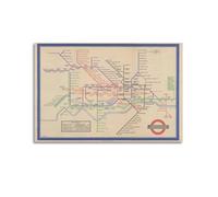 Vintage Map The First Issue of The Iconic Map of The London Underground Poster Wall Art Print Retro Aesthetic Room Decor Painting Canvas Home And Office Decorations 08x12inch(20x30cm) Unframe-style