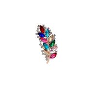 Vintage Maple Leaf Brooch Rhinestone Crystal Feather Leaf Brooch Handmade Crystal Fabric Lapel Pin Dress Suit Accessories Stylish Glamorous Wedding Party Shawl Pin Jewelry for Women, L, Alloy Steel