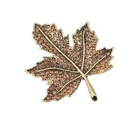 Vintage Maple Leaf Brooch With Rhinestones & Distressed Finish Antique Jewelry Pin For Elegant Outfit Versatile Retro Leaf Brooch