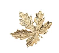 Vintage Maple Leaf Brooch With Rhinestones & Distressed Finish Antique Jewelry Pin For Elegant Outfit Versatile Retro Leaf Brooch