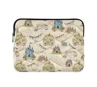 Vintage Maps Flags Castles Print Puffy Laptop Sleeves Cute Laptop Case Slim Graphic Universal Womens Computer Cover Office for Computer Pro 14 Inch Large