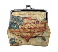 Vintage maps of the United States coin purse for women,small womens wallet,small makeup bag for purse,ultra-thin retro change wallet, Black, One Size, Art Deco