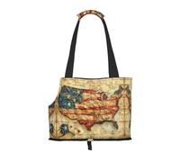 Vintage maps of the United States print Puppy Carrier Walking Dog Bags Pets Dogs Carrier Bags for small Dogs and Cat and Rabbit