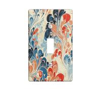 Vintage Marble Decorative Switch Cover 1 Gang Single Toggle, Aesthetic Retro 70S Switchcover Wall Plate, Contemporary Modern Electrical Faceplate for Bedroom Living Room Decor