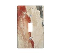 Vintage Marble Decorative Switch Cover 1 Gang Single Toggle, Aesthetic Retro Modern Switchcover Wall Plate, Contemporary Cool Electrical Faceplate for Bedroom Living Room Decor