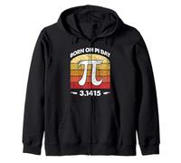 Vintage March Birthday for Math Teacher Funny Born On Pi Day Zip Hoodie