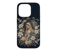 Vintage Marian Prayer Floral Hummingbird Faith Artwork Case for iPhone 14 Pro