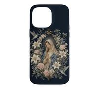 Vintage Marian Prayer Floral Hummingbird Faith Artwork Case for iPhone 14 Pro Max