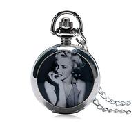 Vintage Marilyn Silver Novelty Pocket Watch/Necklace On 80cm Chain Monroe