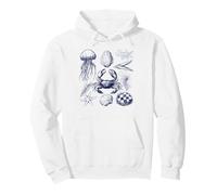 Vintage Marine Life Ocean Creatures Illustration Pullover Hoodie