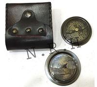 Vintage Maritime Marine Working Titanic Compass Leather Box Nautical Gift